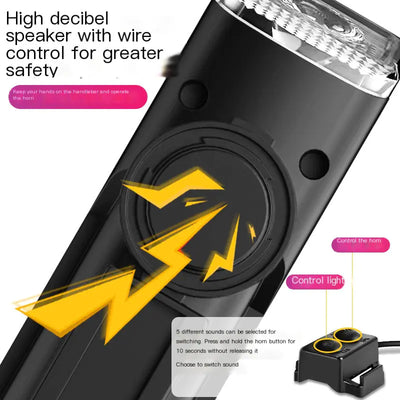 Bicycle Front Light with High Decibel Horn for Outdoors