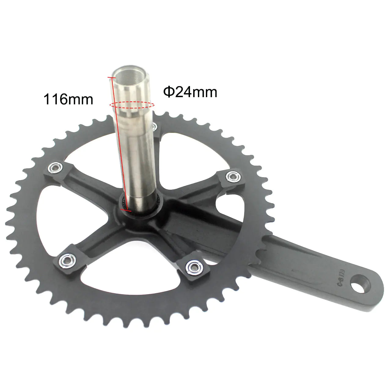 48T Hollow Integrated Crankset for Fixed Gear Bikes