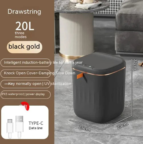 Smart Trash Can With Lid For Bedroom And Living Room Kitchen Storage Box Trash Can Induction Small Car Box Automatic Smart Dustbin Smart Trash Bin