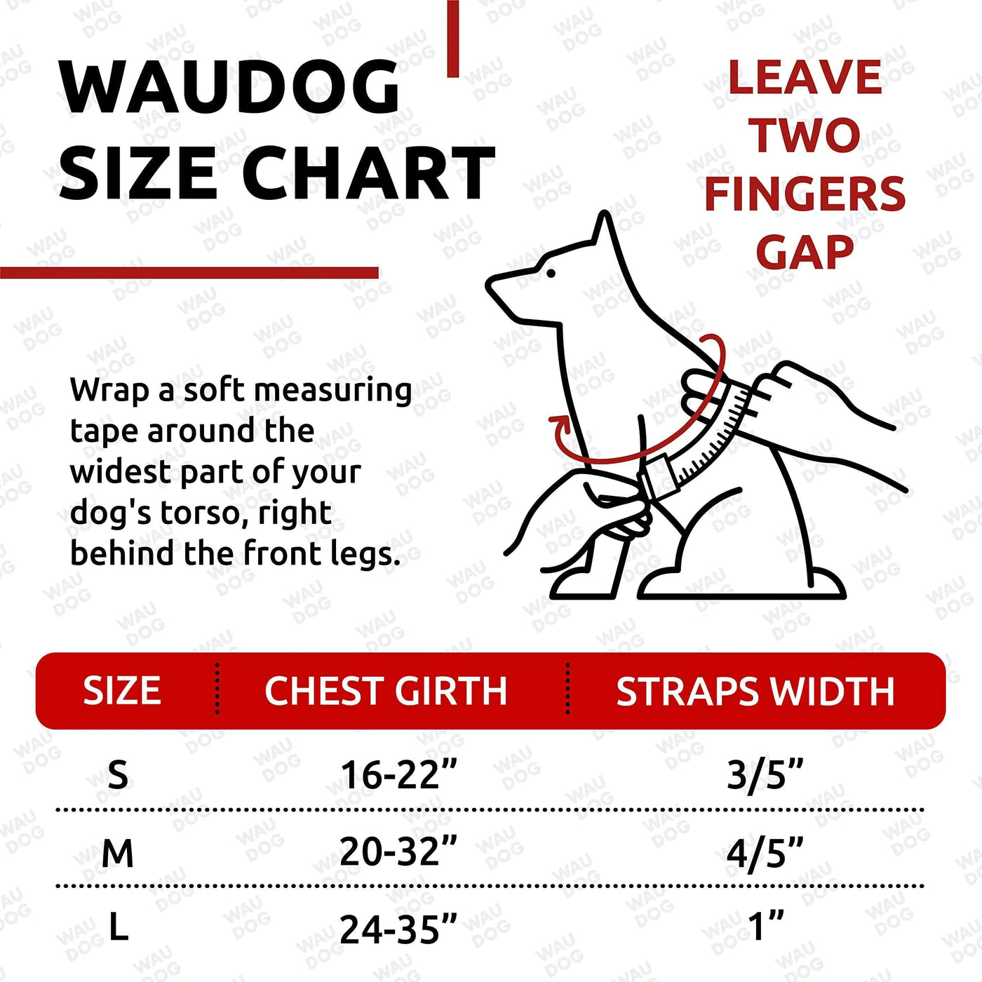 Red Waterproof Dog Harness Adjustable for Small Dogs S Size 1622 inch